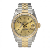 Rolex Datejust 16013 36mm Two-Tone 18k Yellow Gold and Steel Champagne Dial