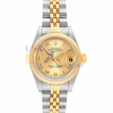 Rolex Datejust 69173 26mm Two-Tone 18k Yellow Gold and Stainless Steel Champagne Roman Dial