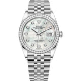 Rolex Datejust 36 126284RBR-0011 Stainless Steel Mother-of-Pearl Diamond Dial Jubilee Bracelet