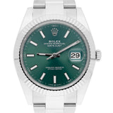 Rolex Datejust 41 Reference 126334 Mint Green Dial Stainless Steel Jubilee Bracelet