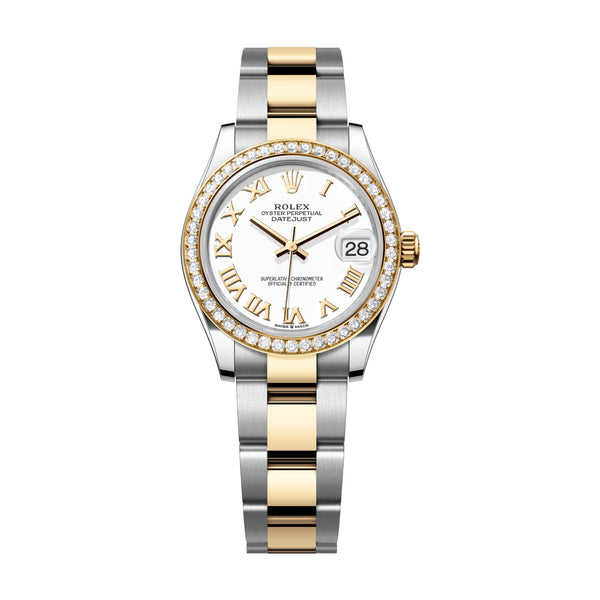 Rolex Datejust 31 278383RBR-0001 White Roman Dial Yellow Rolesor Oyster Bracelet