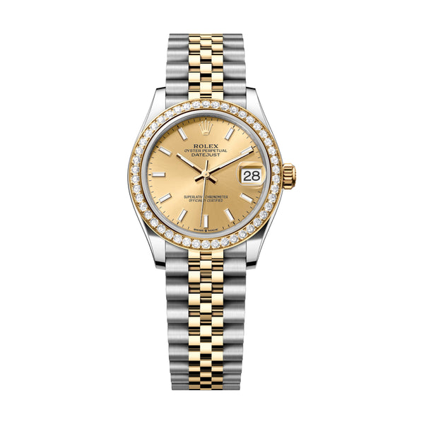 Rolex Datejust 31 278383RBR-0014 Champagne Dial Jubilee Bracelet Yellow Rolesor