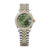 Rolex Datejust 31 278383RBR-0016 Olive Green Diamond Dial Yellow Rolesor Jubilee Bracelet