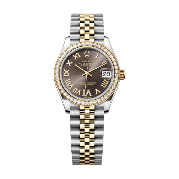 Rolex Datejust 31 278383RBR-0018 Dark Grey Diamond Dial Yellow Rolesor Jubilee Bracelet