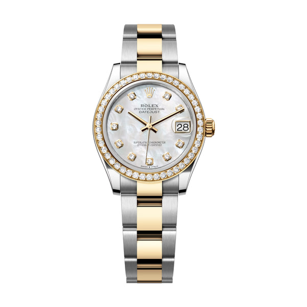 Rolex Datejust 31 278383RBR-0027 White Mother of Pearl Diamond Dial Oyster Bracelet