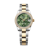 Rolex Datejust 31 278383RBR-0031 Olive Green Floral Diamond Dial Oyster Bracelet