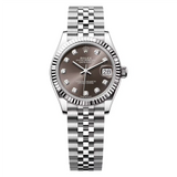 Rolex Datejust 31 278274-0008 Steel and 18K White Gold Fluted Bezel Dark Grey Diamond Dial Jubilee Bracelet