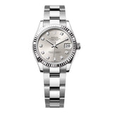 Rolex Datejust 31 278274-0029 Steel and White Gold Fluted Bezel Silver Diamond Dial Oyster Bracelet