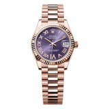 Rolex Datejust 31 278275-0029 Everose Gold President Bracelet Aubergine Diamond Dial