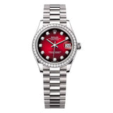 Rolex Datejust 31 278289RBR-0028 Red Ombré Diamond Dial Diamond Bezel White Gold President Bracelet 2025