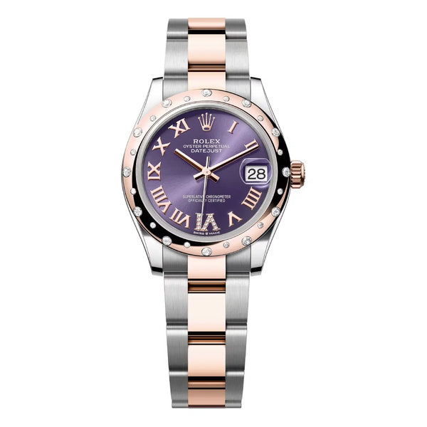 Rolex Datejust 31 278341RBR-0019 Everose Rolesor Aubergine Dial Ladies Watch