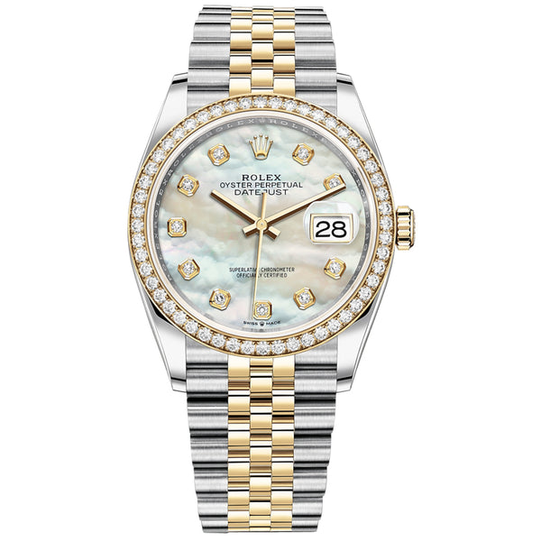Rolex Datejust 36 126283RBR-0009 Steel & Yellow Gold Mother-of-Pearl Diamond Dial Jubilee