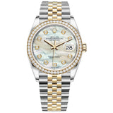 Rolex Datejust 36 126283RBR-0009 Steel & Yellow Gold Mother-of-Pearl Diamond Dial Jubilee