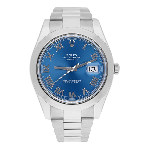 Rolex Datejust II 116300-0004 41mm Stainless Steel Blue Roman Dial Oyster Bracelet