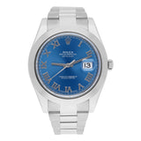Rolex Datejust II 116300-0004 41mm Stainless Steel Blue Roman Dial Oyster Bracelet