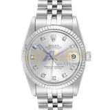 Rolex Datejust 68274 31mm Silver Diamond Dial 18k White Gold and Stainless Steel Jubilee