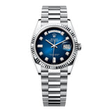 Rolex Day-Date 36 Ref. 128236-0005 Platinum Blue Ombré Diamond Dial