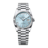 Rolex Day-Date 36 128236-0018 Platinum Ice Blue Roman Dial President Bracelet