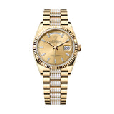 Rolex Day-Date 36 128238-0133 Champagne Diamond Dial Yellow Gold President Bracelet