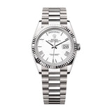 Rolex Day-Date 36 128239-0059 White Roman Dial 18kt White Gold
