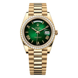 Rolex Day-Date 40 228348TBR-0045 Yellow Gold Green Ombré Dial Baguette Diamond Bezel 2024