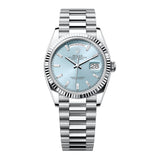 Rolex Day-Date 36 128236-0009 Platinum Ice Blue Diamond Dial President Bracelet