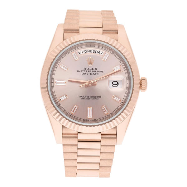 Rolex Day-Date 228235-0004 40mm Everose Gold Sundust Diamond Dial
