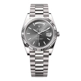 Rolex Day-Date 40 228239-0060 White Gold Fluted Bezel Slate Dial President Bracelet