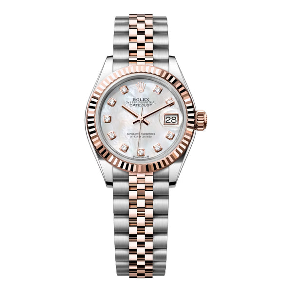 Rolex Datejust 28 279171-0013 Two-Tone Everose Rolesor MOP Diamond Dial Ladies Watch