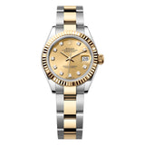 Rolex Datejust 28 279173-0012 Champagne Diamond Dial Yellow Rolesor Oyster Bracelet