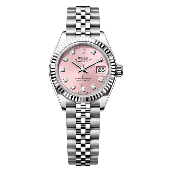 Rolex Datejust 28 279174-0003 White Rolesor Jubilee Bracelet Pink Diamond Dial