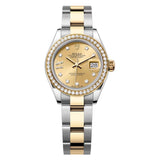 Rolex Lady-Datejust 279383RBR-0022 28mm Steel & Yellow Gold Diamond Bezel Champagne Dial