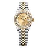 Rolex Lady-Datejust 28 Ref. 279383RBR-0011 Champagne Diamond Dial Diamond Bezel Jubilee Bracelet