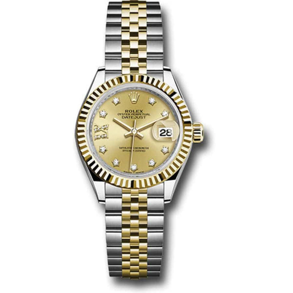 Rolex Lady-Datejust 28mm Yellow Rolesor Jubilee 279173-0021 Champagne Star Diamond Dial