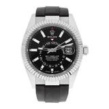 Rolex Sky-Dweller 42mm White Gold Black Dial Oysterflex Strap 336239-0002