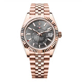 Rolex Sky-Dweller 336935-0008 42mm Rose Gold Slate Dial Jubilee Bracelet Watch