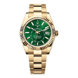 Rolex Sky-Dweller 336938-0007 42mm 18K Yellow Gold Bright Green Dial Oyster Bracelet