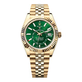 Rolex Sky-Dweller 336938-0008 42mm Yellow Gold Bright Green Dial Jubilee Bracelet Watch 2025