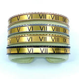 Speedometer Style Stainless Steel Watch Bangle in Gold