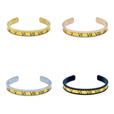 Speedometer Style Stainless Steel Watch Bangle in Gold