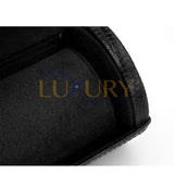 Watch Roll Travel Case for 3 Watches in Black Embossed Leather