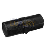 Watch Roll Travel Case for 3 Watches in Black Embossed Leather