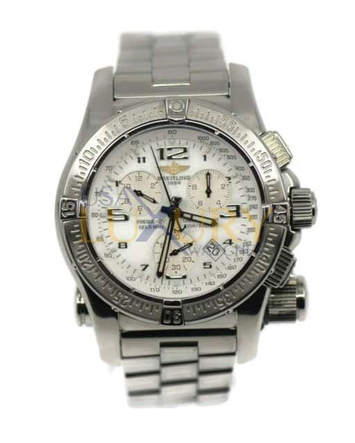 Breitling Emergency Mission A7332111-A557 45mm Steel Chronograph Chronometer White Dial
