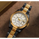 Rolex Sky-Dweller 326933 42mm Black PVD/DLC Coated 18K Gold & Steel Oyster Bracelet White Dial