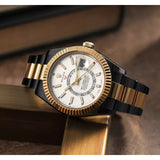 Rolex Sky-Dweller 326933 42mm Black PVD/DLC Coated 18K Gold & Steel Oyster Bracelet White Dial