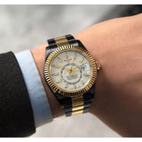 Rolex Sky-Dweller 326933 42mm Black PVD/DLC Coated 18K Gold & Steel Oyster Bracelet White Dial