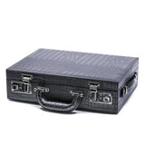 8-Watch Travel Briefcase in Black PU Leather with Key Locks
