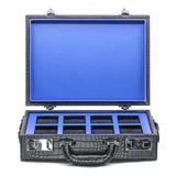 8-Watch Travel Briefcase in Black PU Leather with Key Locks