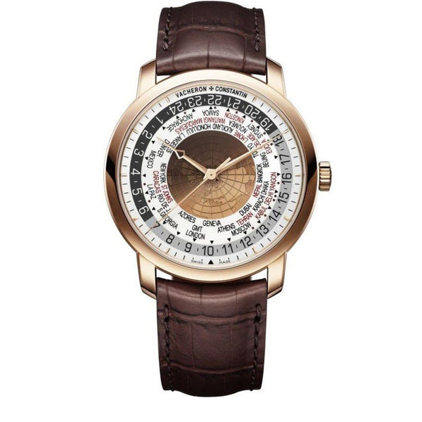 Vacheron Constantin Traditionnelle Worldtime 86060/000R-8985 Rose Gold Brown Leather Strap