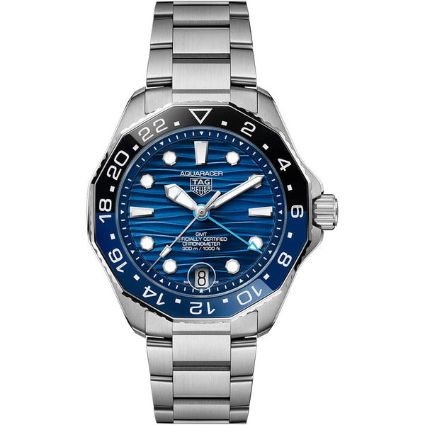 Tag Heuer Aquaracer Professional GMT 300 WBP5114.BA0013 42mm Steel Watch with Blue Dial